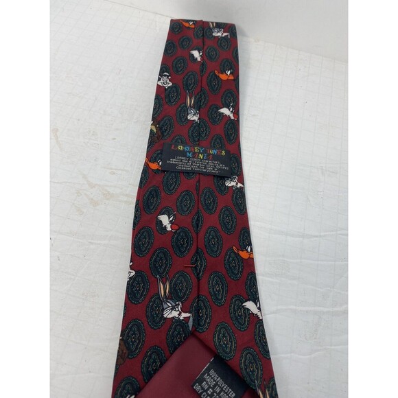 Vintage Looney Tunes Mania Men’s Necktie Paisley Print 1994 ￼Taz Bugs Bunny Ect - Picture 10 of 10